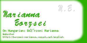 marianna borzsei business card